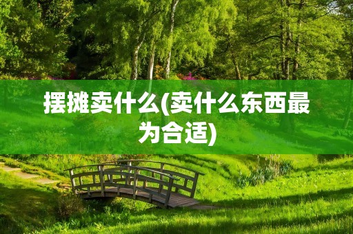 摆摊卖什么(卖什么东西最为合适)