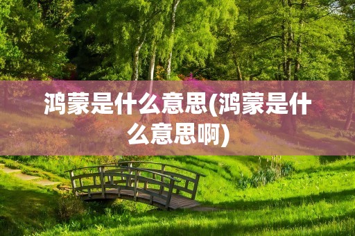 鸿蒙是什么意思(鸿蒙是什么意思啊)