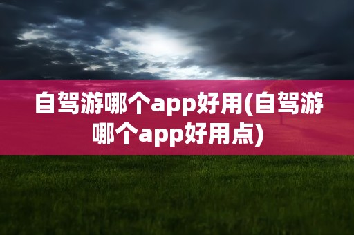自驾游哪个app好用(自驾游哪个app好用点)