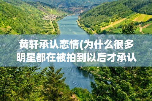 黄轩承认恋情(为什么很多明星都在被拍到以后才承认恋情)