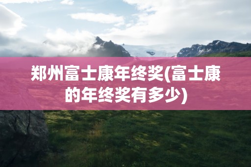郑州富士康年终奖(富士康的年终奖有多少)