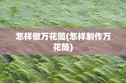 怎样做万花筒(怎样制作万花筒)