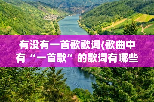 有没有一首歌歌词(歌曲中有“一首歌”的歌词有哪些)