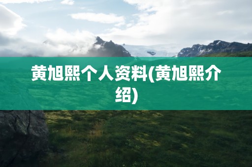 黄旭熙个人资料(黄旭熙介绍)