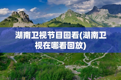 湖南卫视节目回看(湖南卫视在哪看回放)