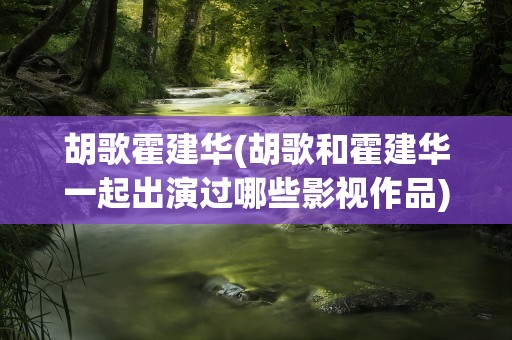 胡歌霍建华(胡歌和霍建华一起出演过哪些影视作品)