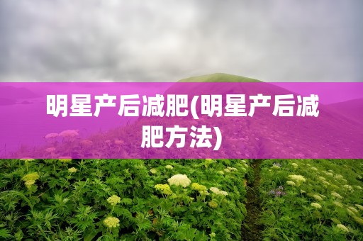 明星产后减肥(明星产后减肥方法)