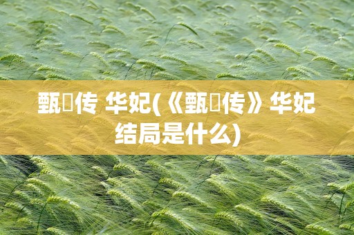 甄嬛传 华妃(《甄嬛传》华妃结局是什么)