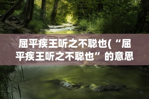 屈平疾王听之不聪也(“屈平疾王听之不聪也”的意思是什么)