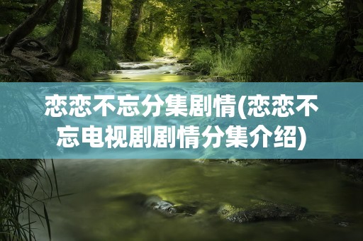 恋恋不忘分集剧情(恋恋不忘电视剧剧情分集介绍)