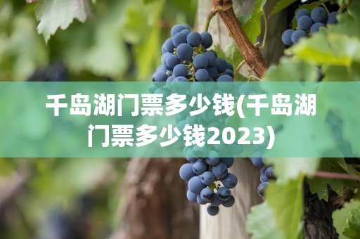 千岛湖门票多少钱(千岛湖门票多少钱2023)