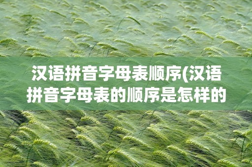 汉语拼音字母表顺序(汉语拼音字母表的顺序是怎样的)