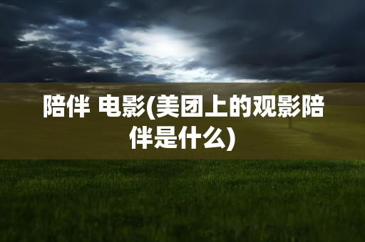 陪伴 电影(美团上的观影陪伴是什么)