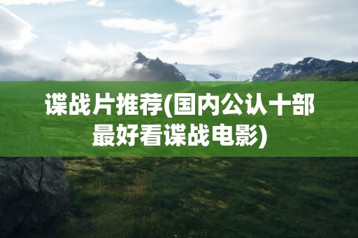 谍战片推荐(国内公认十部最好看谍战电影)