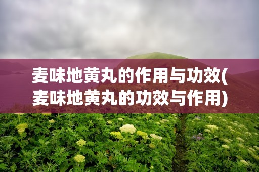 麦味地黄丸的作用与功效(麦味地黄丸的功效与作用)