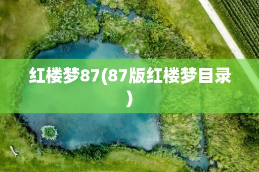 红楼梦87(87版红楼梦目录)