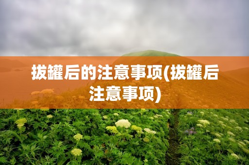 拔罐后的注意事项(拔罐后注意事项)
