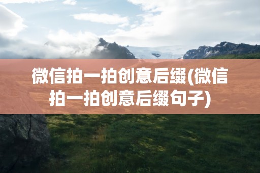 微信拍一拍创意后缀(微信拍一拍创意后缀句子)