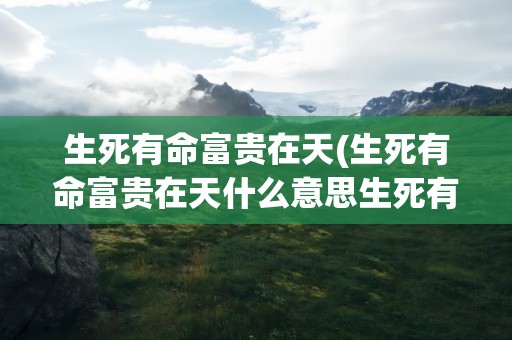 生死有命富贵在天(生死有命富贵在天什么意思生死有命富贵的意思)