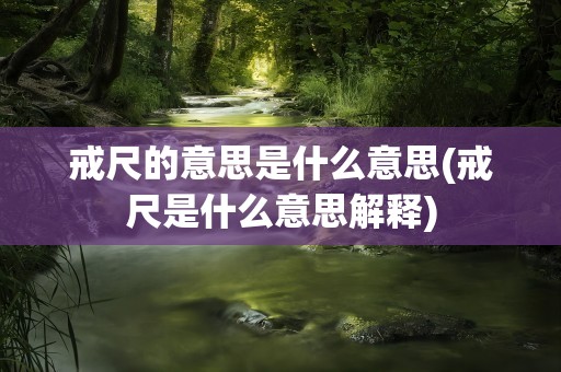 戒尺的意思是什么意思(戒尺是什么意思解释)