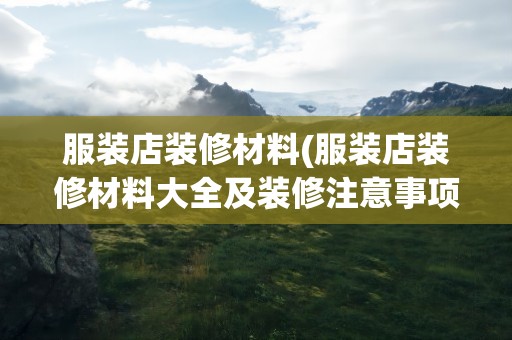 服装店装修材料(服装店装修材料大全及装修注意事项)
