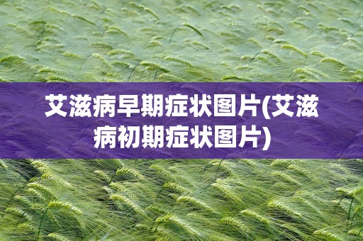 艾滋病早期症状图片(艾滋病初期症状图片)