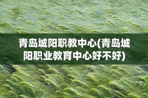 青岛城阳职教中心(青岛城阳职业教育中心好不好)