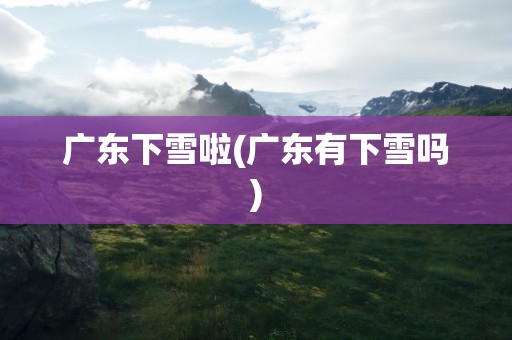 广东下雪啦(广东有下雪吗)