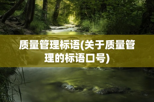 质量管理标语(关于质量管理的标语口号)