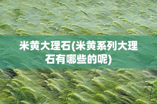 米黄大理石(米黄系列大理石有哪些的呢)