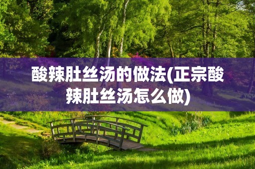 酸辣肚丝汤的做法(正宗酸辣肚丝汤怎么做)