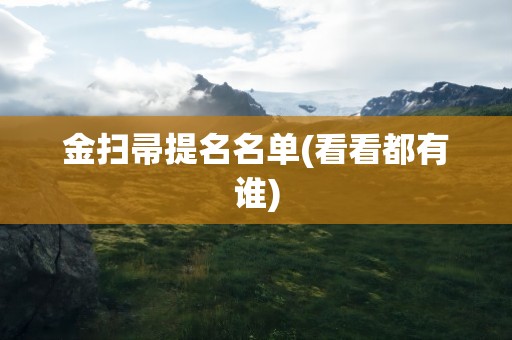 金扫帚提名名单(看看都有谁)
