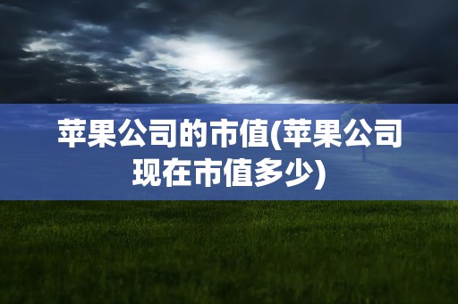 苹果公司的市值(苹果公司现在市值多少)
