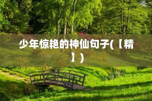 少年惊艳的神仙句子(【精】)