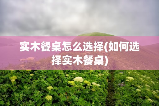 实木餐桌怎么选择(如何选择实木餐桌)