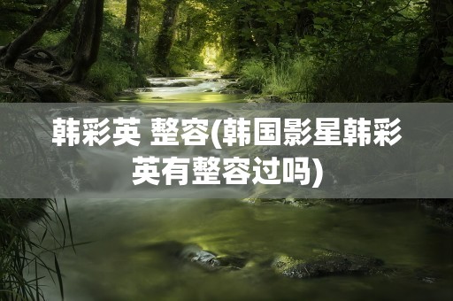 韩彩英 整容(韩国影星韩彩英有整容过吗)