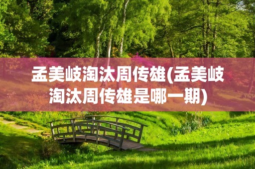 孟美岐淘汰周传雄(孟美岐淘汰周传雄是哪一期)