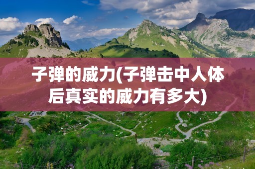 子弹的威力(子弹击中人体后真实的威力有多大)