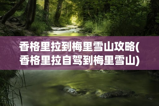 香格里拉到梅里雪山攻略(香格里拉自驾到梅里雪山)