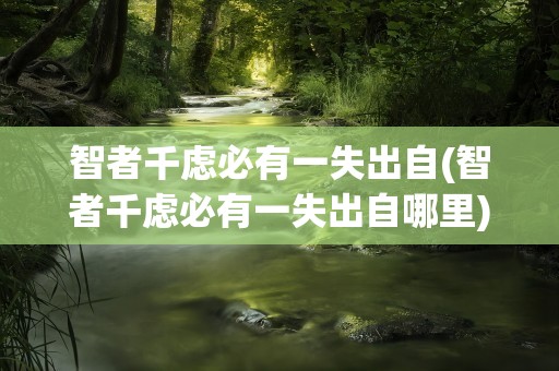 智者千虑必有一失出自(智者千虑必有一失出自哪里)
