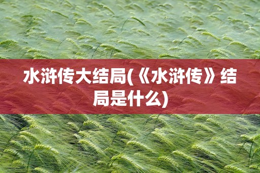 水浒传大结局(《水浒传》结局是什么)