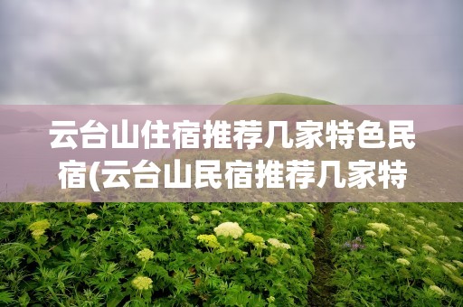 云台山住宿推荐几家特色民宿(云台山民宿推荐几家特色民宿)