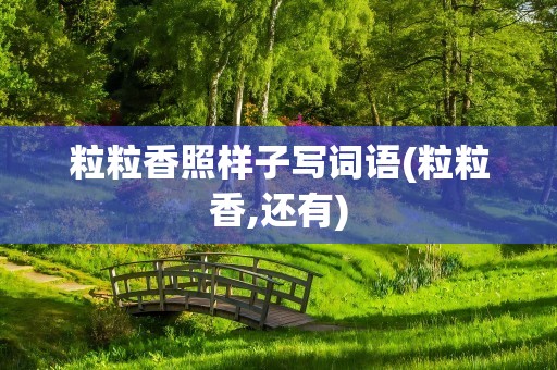 粒粒香照样子写词语(粒粒香,还有)
