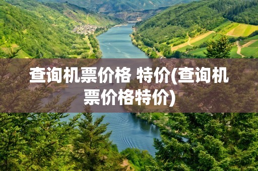 查询机票价格 特价(查询机票价格特价)