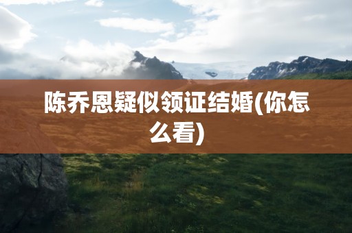 陈乔恩疑似领证结婚(你怎么看)