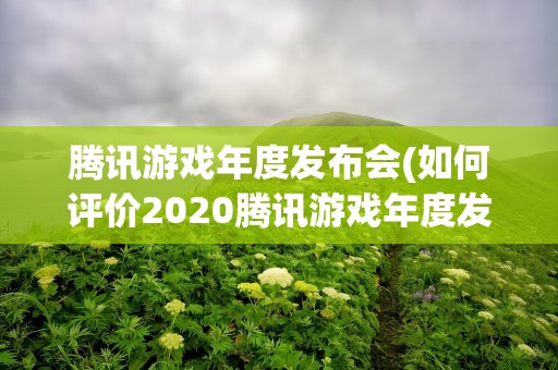 腾讯游戏年度发布会(如何评价2020腾讯游戏年度发布会)
