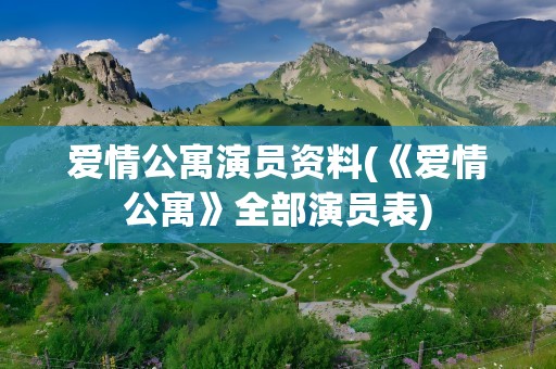 爱情公寓演员资料(《爱情公寓》全部演员表)