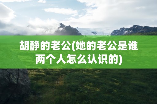 胡静的老公(她的老公是谁两个人怎么认识的)