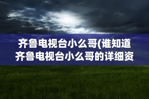 齐鲁电视台小么哥(谁知道齐鲁电视台小么哥的详细资料)