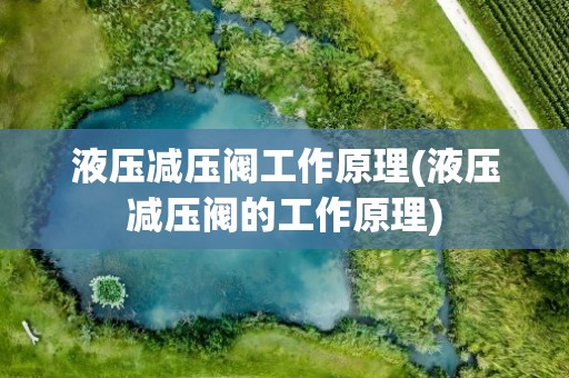 液压减压阀工作原理(液压减压阀的工作原理)